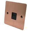 Flat Classic Brushed Copper Telephone Extension Socket - 1