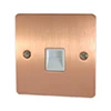 Flat Classic Brushed Copper Telephone Extension Socket - 2
