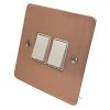 Flat Classic Brushed Copper Light Switch - 3