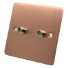 Flat Classic Brushed Copper Satellite Socket (F Connector) - 1