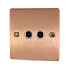 Flat Classic Brushed Copper TV Socket - 3