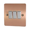 Flat Classic Brushed Copper Light Switch - 4