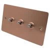 Flat Classic Brushed Copper Toggle (Dolly) Switch - 4