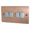 Flat Classic Brushed Copper Light Switch - 6