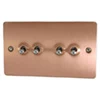 Flat Classic Brushed Copper Toggle (Dolly) Switch - 5