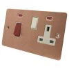 Cooker Control - 45 Amp Double Pole Switch with 13 Amp Plug Socket - White Trim Flat Classic Brushed Copper Cooker Control (45 Amp Double Pole Switch and 13 Amp Socket)