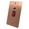 Flat Classic Brushed Copper Cooker (45 Amp Double Pole) Switch - 2