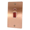 Flat Classic Brushed Copper Cooker (45 Amp Double Pole) Switch - 2