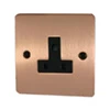 Flat Classic Brushed Copper Round Pin Unswitched Socket (For Lighting) - 1