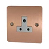 Flat Classic Brushed Copper Round Pin Unswitched Socket (For Lighting) - 2