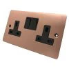 Flat Classic Brushed Copper Switched Plug Socket - 1