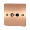 Flat Classic Brushed Copper TV and SKY Socket - 2