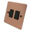 Flat Classic Brushed Copper Switched Fused Spur - 1