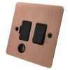 Flat Classic Brushed Copper Switched Fused Spur - 2