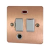 Flat Classic Brushed Copper Switched Fused Spur - 3