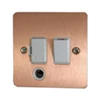 Flat Classic Brushed Copper Switched Fused Spur - 1