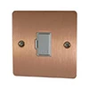 Flat Classic Brushed Copper Unswitched Fused Spur - 2