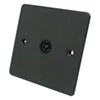 Single Non Isolated TV | Coaxial Socket : Black Trim Flat Classic Old Bronze TV Socket