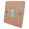 1 Gang 10 Amp 2 Way Light Switch : White Trim Flat Classic Polished Copper Light Switch