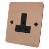 Flat Classic Polished Copper Round Pin Unswitched Socket (For Lighting) - 1