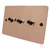 Flat Classic Polished Copper Toggle (Dolly) Switch - 3