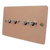 4 Gang 10 Amp 2 Way Dolly Switches - Chrome Toggle