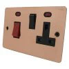 Flat Classic Polished Copper Cooker Control (45 Amp Double Pole Switch and 13 Amp Socket) - 1
