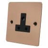 Flat Classic Polished Copper Round Pin Unswitched Socket (For Lighting) - 3