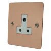 Flat Classic Polished Copper Round Pin Unswitched Socket (For Lighting) - 2