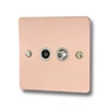 Flat Classic Polished Copper TV and SKY Socket - 1