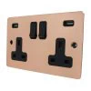 Flat Classic Polished Copper Plug Socket with USB Charging - 1