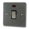 20 Amp Double Pole Switch with Neon : Black Trim