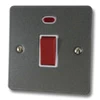 45 Amp Double Pole Switch with Neon - Single Plate : White Trim