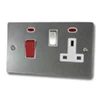 Cooker Control - 45 Amp Double Pole Switch with 13 Amp Plug Socket - White Trim
