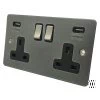 More information on the Flat Dark Pewter Flat Plug Socket with USB Charging