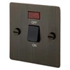 20A Double Pole Switch with Neon : Black Trim