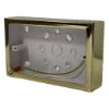 Polished Brass 35mm Deep - Double (2 Gang) Metal Clad Surface Mount Box with PVC inner pattress.