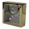 Polished Brass 35mm Deep - Single (1 Gang) Metal Clad Surface Mount Box with PVC inner pattress.