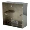 Polished Nickel - Single Solid Metal Surface Mount Wall Box - 35mm Depth (86mm x 86mm)