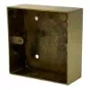 Satin Brass - Single Solid Metal Surface Mount Wall Box - 35mm Depth (86mm x 86mm)