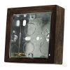 Dark Oak <b>25mm Depth</b> Wood Surround Surface Mount Box for Single Plate Sockets & Switches (includes the surface mount box) Wood Surround Surface Mount Boxes (Wall Boxes)