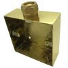 Solid Metal With Conduit Connector Polished Brass Surface Mount Wall Boxes with Entry - 2