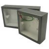 Steel Grey - Single Metal Clad Surface Mount Wall Box with PVC inner pattress - 35mm Depth