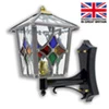 Tetbury - with multi coloured stained glass highlights Tetbury Outdoor Leaded Carriage Lamp