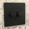 Textured Black LED Dimmer and Push Light Switch Combination - 1