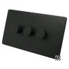Textured Black LED Dimmer and Push Light Switch Combination - 2