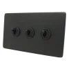 Textured Black Intermediate Toggle Switch and Toggle Switch Combination - 1