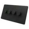Textured Black LED Dimmer and Push Light Switch Combination - 3