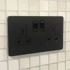 Textured Black Switched Plug Socket - 1