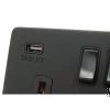 Textured Black Plug Socket with USB Charging - 1